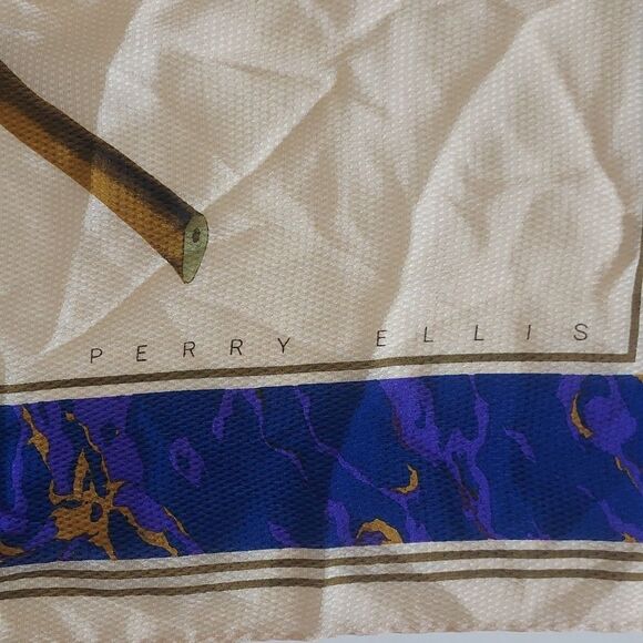 3 Colorful 100% Silk Scarves Perry Ellis Anne Klein Sailor Scarf Floral Graphic - Picture 11 of 11